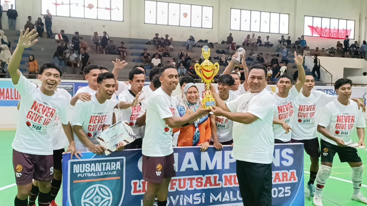 Liga Futsal Nusantara Maluku 2025 Resmi Ditutup Wagub, Naga FC Juara!