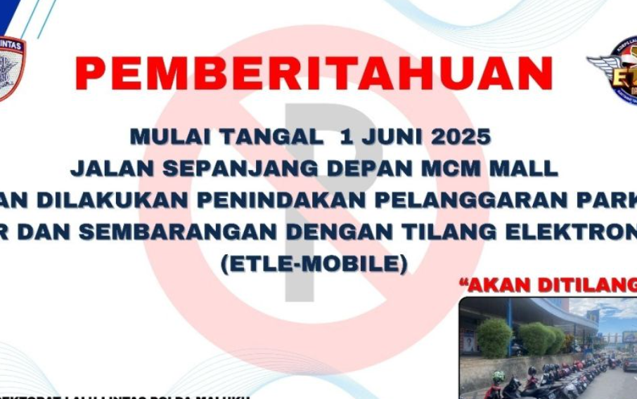 Perhatian! Warga Ambon yang Suka Parkir Liar di Depan MCM akan Kena Tilang Elektronik