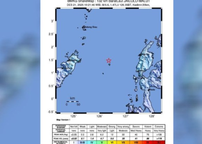 BMKG: Gempa M5,6 di Ternate Akibat Deformasi Lempeng Laut Maluku