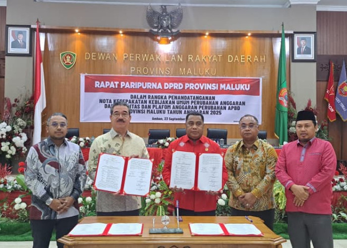 Gubernur Hendrik dan Ketua DPRD Maluku Teken Nota Kesepakatan KUPA-PPAP APBD 2025